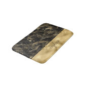 Zwart en Gouden Marmer Monogram Badmat (Gekanteld)