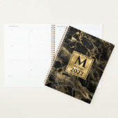 Zwart en Gouden Marmer Monogram Elegante Luxe Planner (Display)