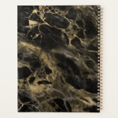 Zwart en Gouden Marmer Monogram Elegante Luxe Planner (Achterkant)
