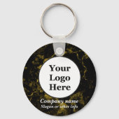 Zwart en gouden marmer sleutelhanger (Voorkant)