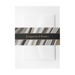 Zwart en gouden marmer uitnodigingen wikkel