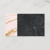 Zwart en gouden marmer visitekaartje (Achterkant)