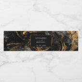 Zwart en gouden marmer waterfles etiket (Enkel label)