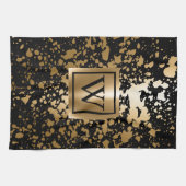 Zwart en Gouden Metaalborstel Theedoek (Horizontaal)