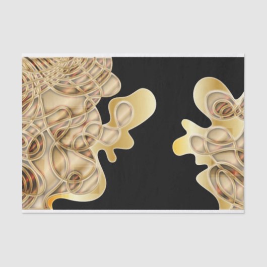 Zwart en gouden metalen luxe glam Abstract Tissuepapier (Voorkant)