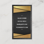 Zwart en gouden metalen | Salon Scissors Visitekaartje (Achterkant)
