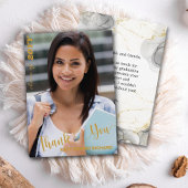 Zwart en gouden modern fotoscript Afstuderen Bedankkaart