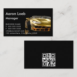 Zwart en gouden Modern Sport Car Visitekaartje