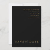 Zwart en gouden moderne trouw save the dates kaart (Voorkant)