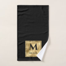 Zwart en gouden monogram elegante luxe