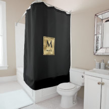 Zwart en gouden monogram elegante luxe