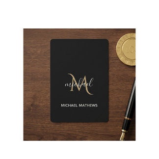 Zwart en gouden monogram elegante luxe pokerkaarten