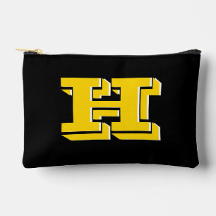 Zwart en gouden monogram in de stijl van kleuren v etui