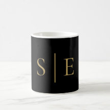 Zwart En Gouden Monogram Minimalistisch