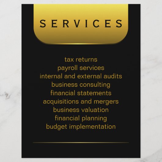 Zwart en Gouden Munten 8.5"x 11"Accountant Flyers (Achterkant)