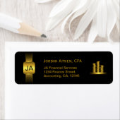Zwart en gouden munten CPA Accountant Classy Addre Etiket (Insitu)