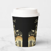 Zwart en gouden Muzieknoten papieren bekers (Links)