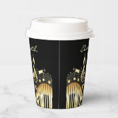 Zwart en gouden Muzieknoten papieren bekers (Rechts)