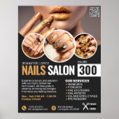 Zwart en Gouden Nagelsalon, Make-upkunstenaar Poster (Voorkant)
