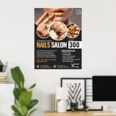 Zwart en Gouden Nagelsalon, Make-upkunstenaar Poster (Thuiskantoor)
