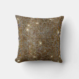 Zwart en gouden namaak glitters glamour stippen kussen