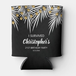 Zwart en Gouden Palmen Verjaardag Blikjeskoeler