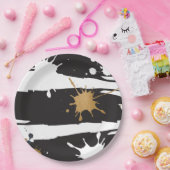 Zwart en gouden papieren bord (Feest)