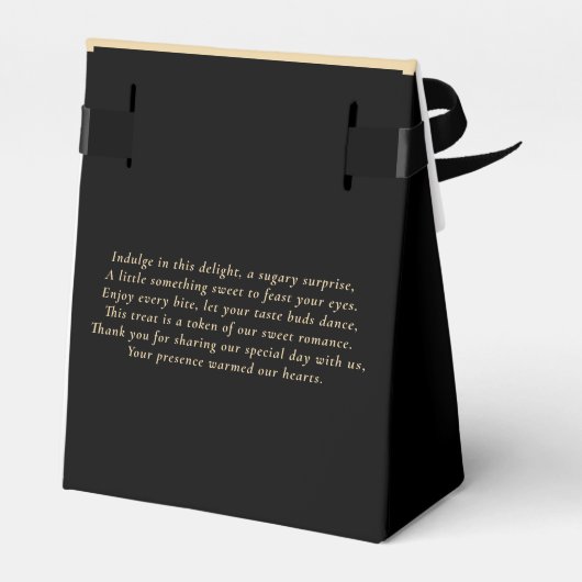 Zwart en Gouden Pas getrouwd Bruiloft Dank u Bedankdoosjes (Achterkant)
