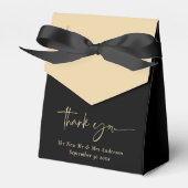 Zwart en Gouden Pas getrouwd Bruiloft Dank u Bedankdoosjes (Voorkant Zijde)