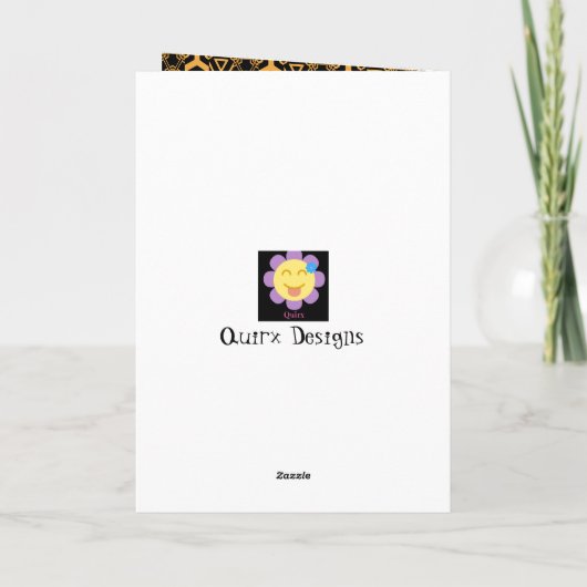  zwart en gouden patroon kerst Kaart (Achterkant)