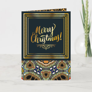 zwart en gouden patroon kerst Kaart