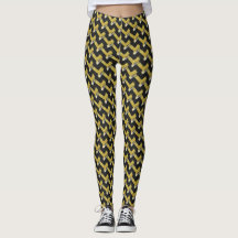 Zwart en Gouden Patroon Leggings ★ Unieke Mode★