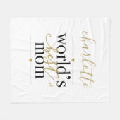 Zwart en gouden persoonlijke werelden Beste mama Fleece Deken (Voorkant (Horizontaal))
