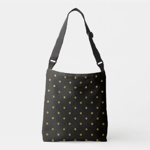 Zwart en gouden polka stippen crossbody tas