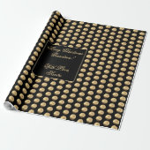Zwart en gouden pols Pattern Elegant Chic Cadeaupapier (Uitgerold)