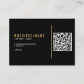 Zwart en gouden QR-code visitekaartje (Voorkant)
