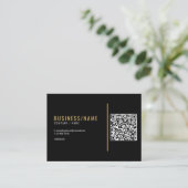 Zwart en gouden QR-code visitekaartje (Staand voorkant)