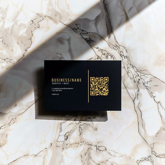 Zwart en gouden QR-code visitekaartje