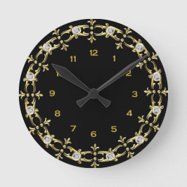 Zwart en gouden ronde klok