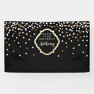 Zwart en gouden rugleuning met punts spandoek