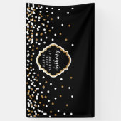 Zwart en gouden rugleuning met punts spandoek (Verticaal)