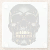 Zwart en Gouden Schedel Onderzetter (Achterkant)