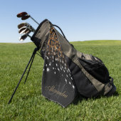 Zwart en Gouden Sparkle Leopard Print Golfhanddoek (Groen)