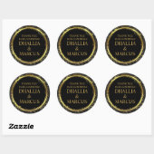 Zwart en gouden sterren Gothic Pattern Ronde Sticker (Vel)