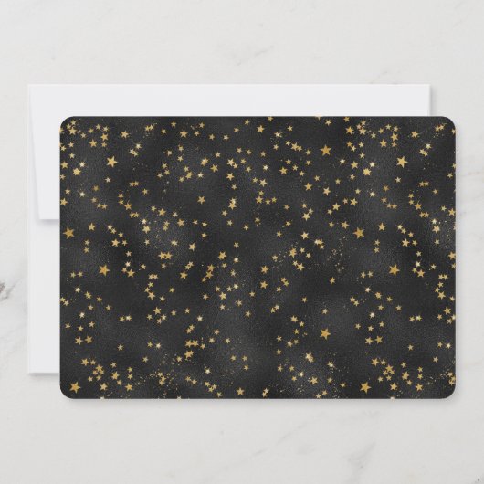 Zwart en gouden sterren Gothic Pattern Save The Date (Achterkant)