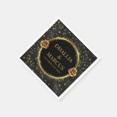 Zwart en gouden sterren Gothic Pattern Servet (Hoek)