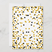 Zwart en gouden stippen baby shower uitnodiging (Achterkant)
