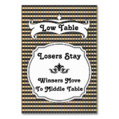 Zwart en Gouden Streep Plaid Bunco Tafel Kaart - L (Achterkant)