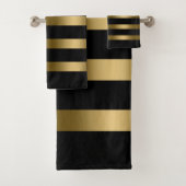 Zwart en gouden strepen bad handdoek (Insitu)