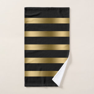 Zwart en gouden strepen bad handdoek